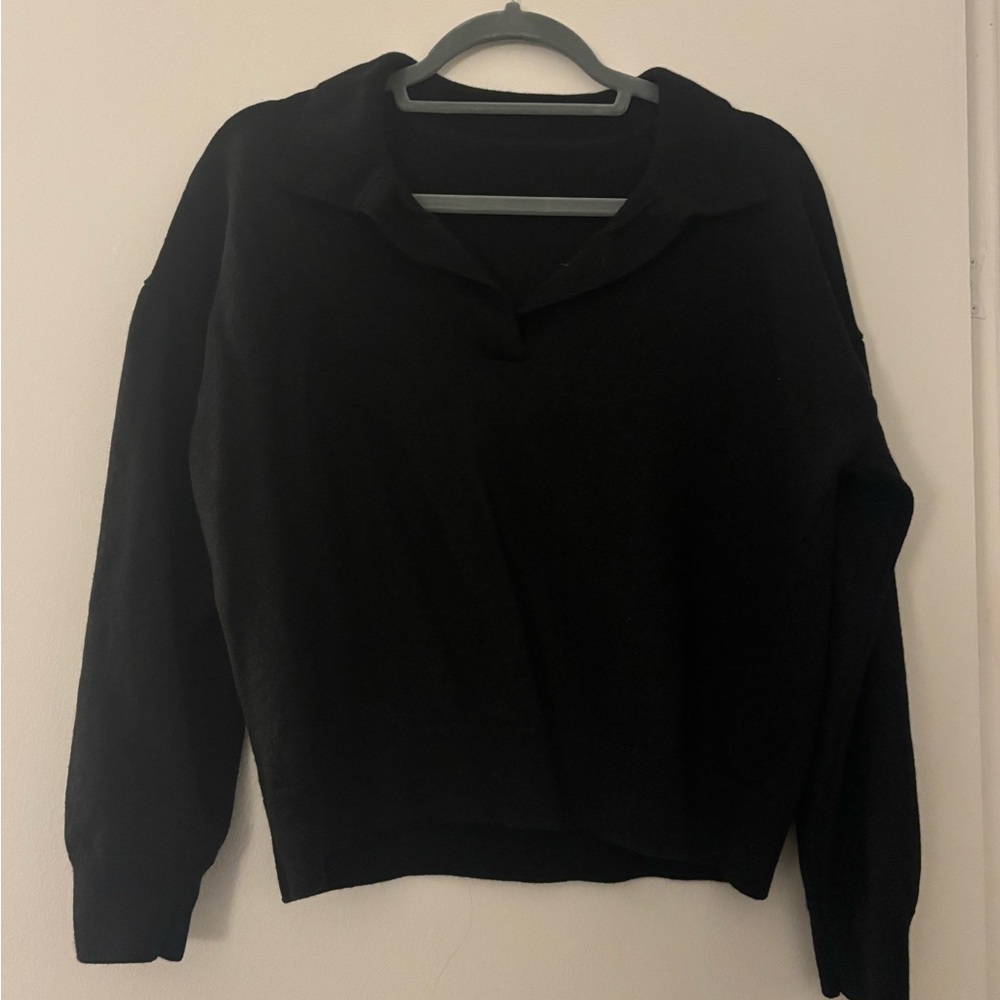 Aritzia Black V-Neck Sweater
